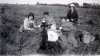 Jens B. Egge children taking a coffee break, Buxton, N.D., Fall 1930