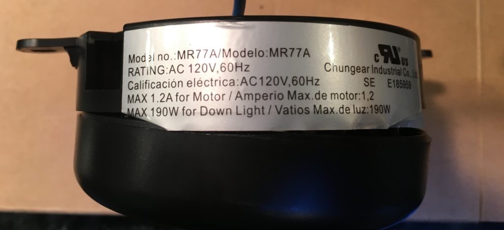 Replacing MR77A Fan Receiver with Hampton Bay Universal Wink Enabled ...